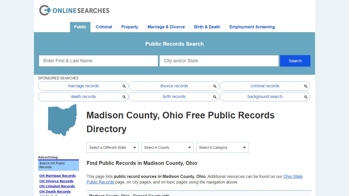 Madison County, Ohio Public Records Directory